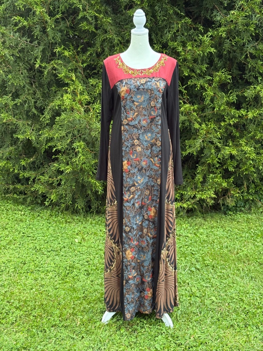 Soft Surroundings Artful Reverie Long Sleeve Maxi Dress, Size Small